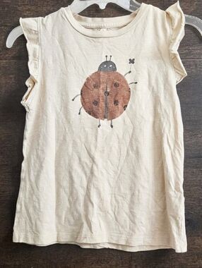 Rylee + Cru Girls Ladybug Ruffle Tank Top in Natural Size 10-12Y NWOT